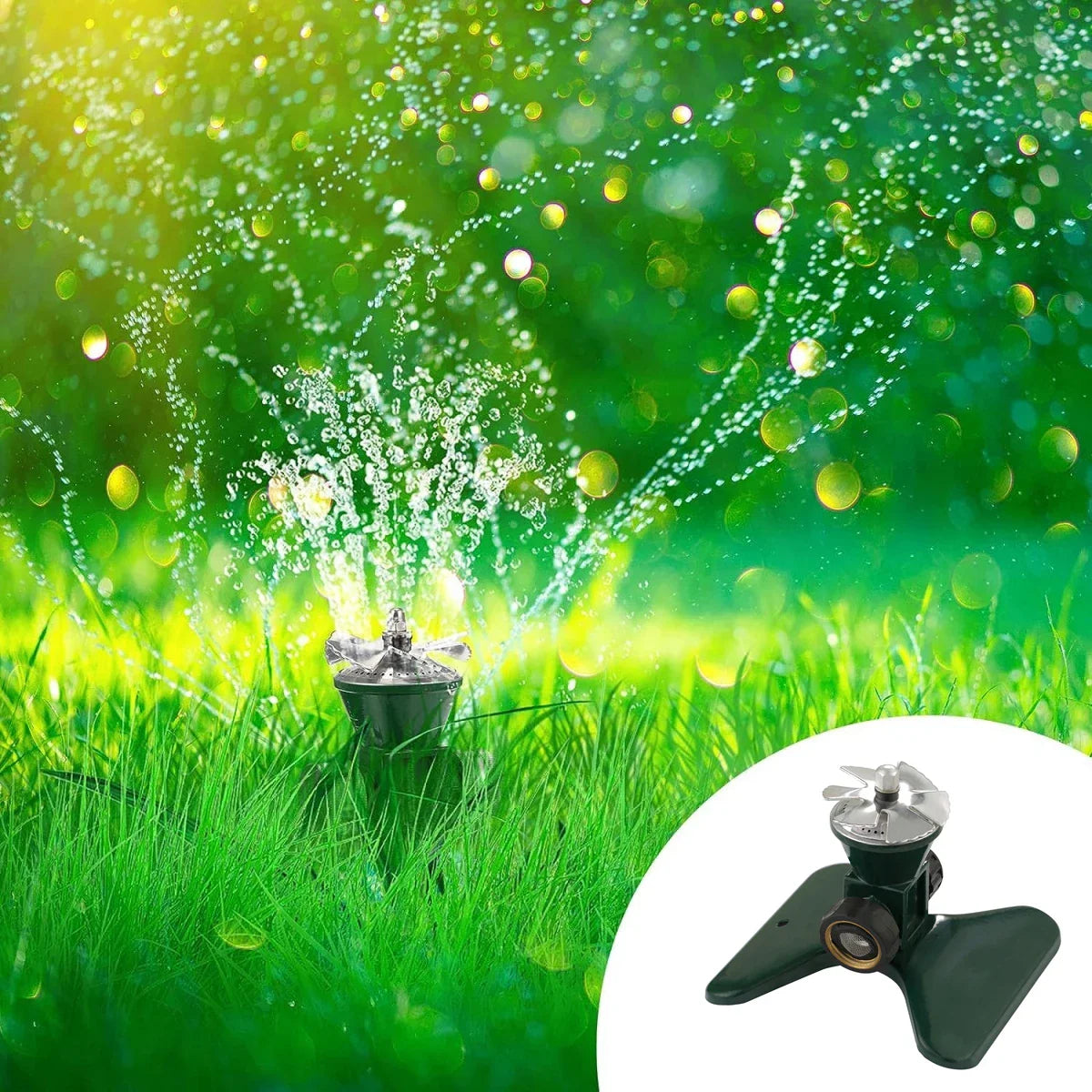 HydroSpin 360 Rasensprenger – Metall – 360° Garten