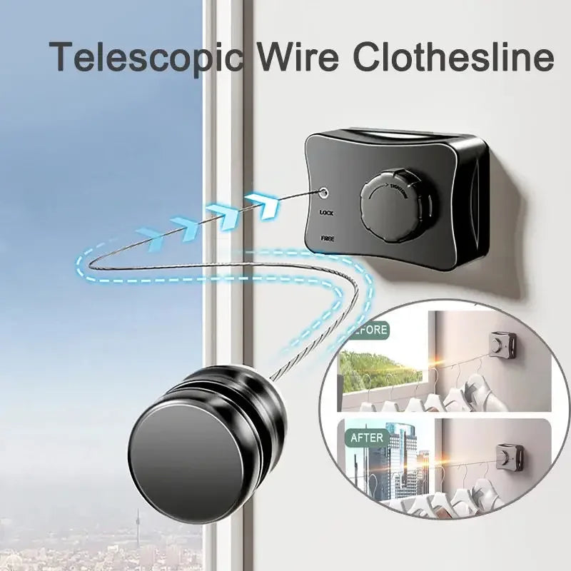 EasyHang Retractable Wäscheleine – Platzsparender, Wandmontierter Wäschetrockner