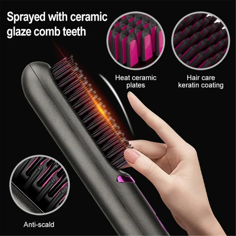 Tima Haarstyler - Drahtloser Styler Pinsel für Glattes Haar, Schnell Aufheizend, Tragbar-6
