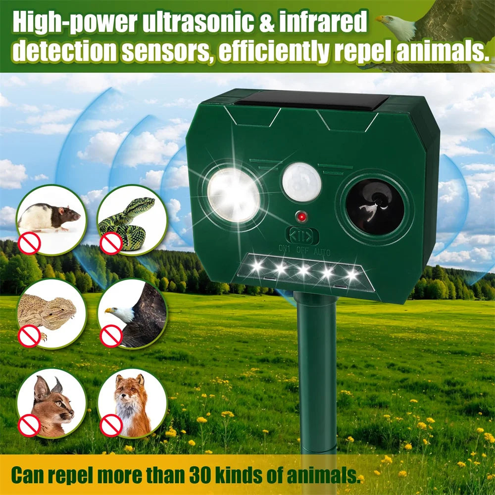 Ultraschall Tiervertreiber mit LED-Licht – Effektiver Schutz vor Katzen & Hunden-2