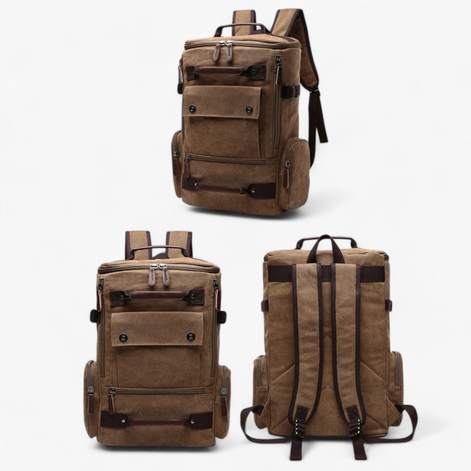 Vintage Canvas Rucksack für Damen und Herren mit Laptopfach – Geräumig und Stilvoll für Schule und Alltag-4