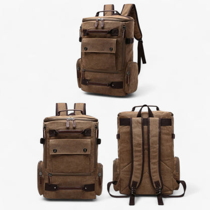 Vintage Canvas Rucksack für Damen und Herren mit Laptopfach – Geräumig und Stilvoll für Schule und Alltag-4