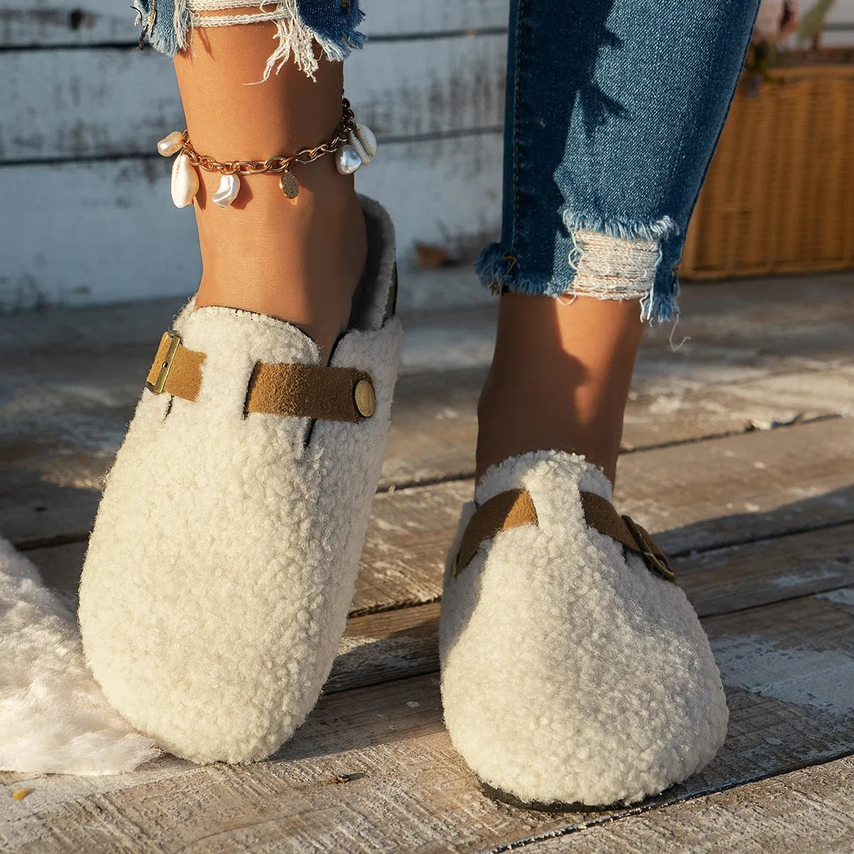 Luxusschafwoll-Hausschuhe für Damen und Herren – Ultra-Weich, Rutschfest, Winterkomfort-2
