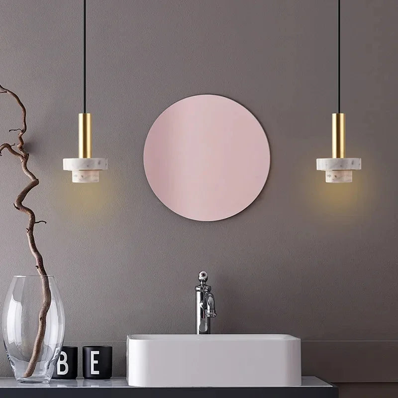 Pendelleuchte Kupfer Vulkanstein 280mm LED Hängelampe Esszimmerlampe-3