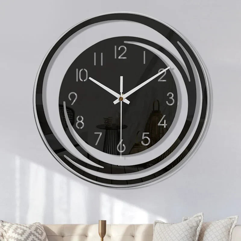 Große Wanduhr Schwarz Modern Einheitsgröße Acryl Geometrisch Minimalistisch-2