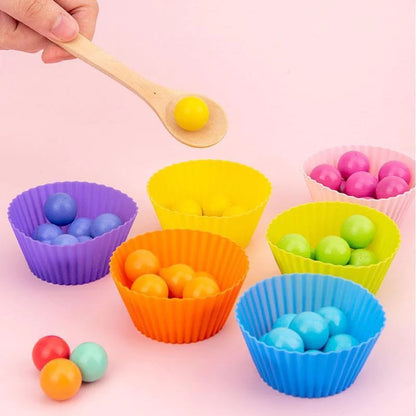 Colormatch – Montessori Perlensortierspiel aus Holz zur Förderung von Farben & Zählen