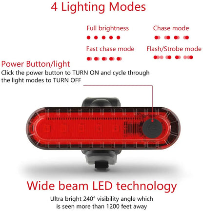 Wiederaufladbares LED Fahrrad Rücklicht Mit Akku - Ultrahelles Sicherheitslicht-2