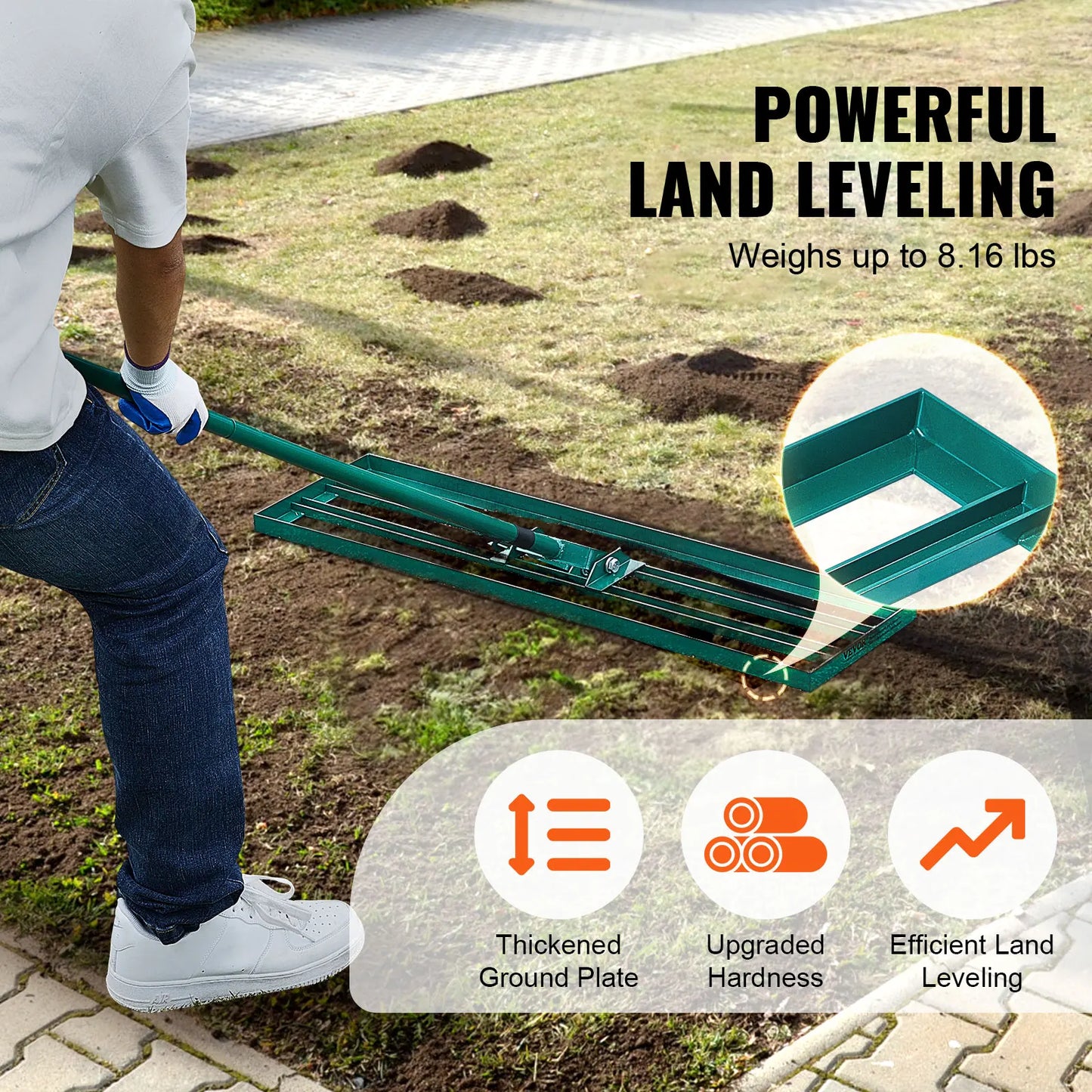 LevelPro TerraRake – Robuster Rasenhobel mit extra langem Griff