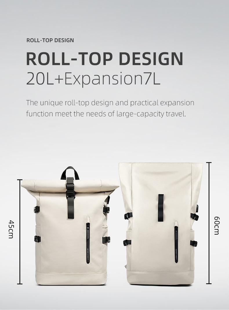 ROLLTRAIL – Erweiterbarer Rolltop-Rucksack mit Laptopfach & großem Volumen