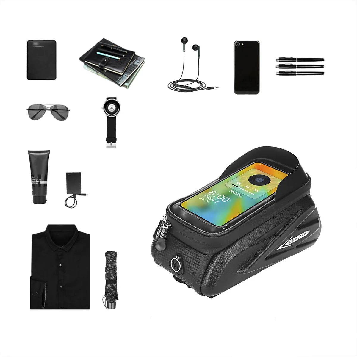 Wasserdichte Fahrradtasche - Satteltasche mit Touchscreen für Smartphones, Große Kapazität-2