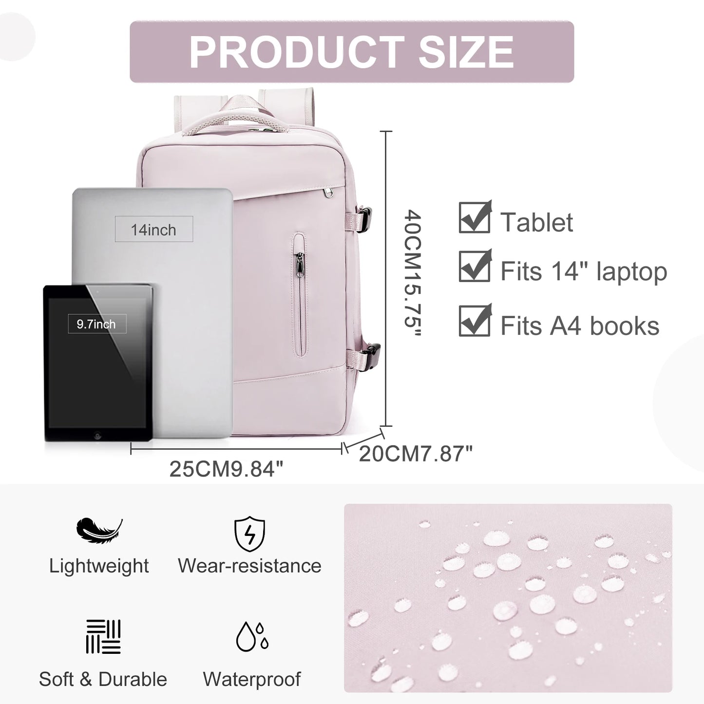 Vielseitiger Damen Rucksack für Reisen – Modernes Design, Handgepäck geeignet, Leichtgewicht, Geräumig-2