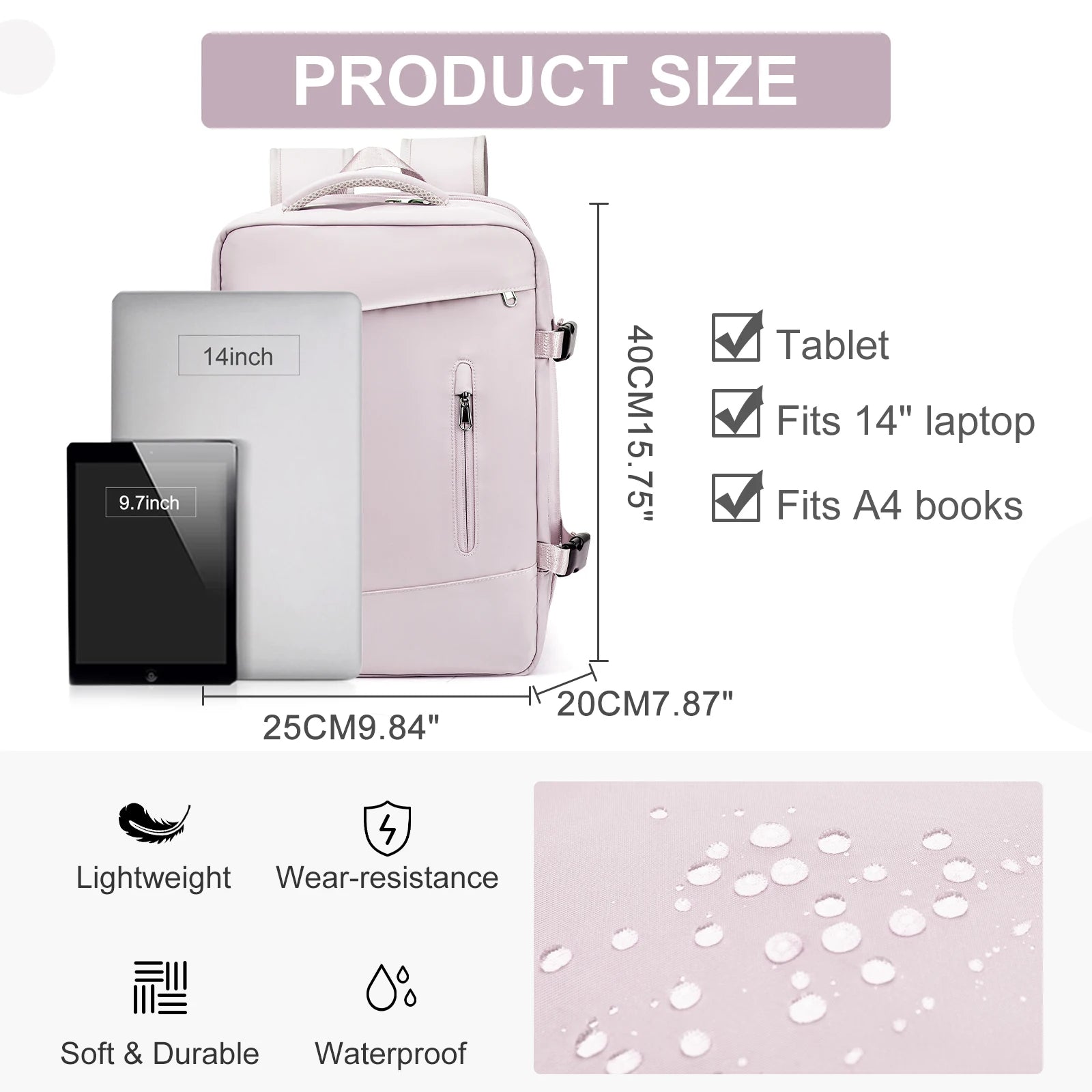 Vielseitiger Damen Rucksack für Reisen – Modernes Design, Handgepäck geeignet, Leichtgewicht, Geräumig-2
