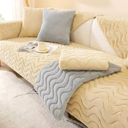 Sofabezug Wasserdicht Rutschfest Einfarbig Größe M Polyester-6