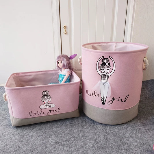 Faltbarer Aufbewahrungskorb aus Leinwand für Babyspielzeug und Kleidung – Praktische Körbe für Kinderzimmer-1