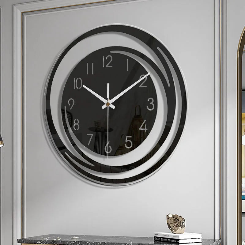 Große Wanduhr Schwarz Modern Einheitsgröße Acryl Geometrisch Minimalistisch-4