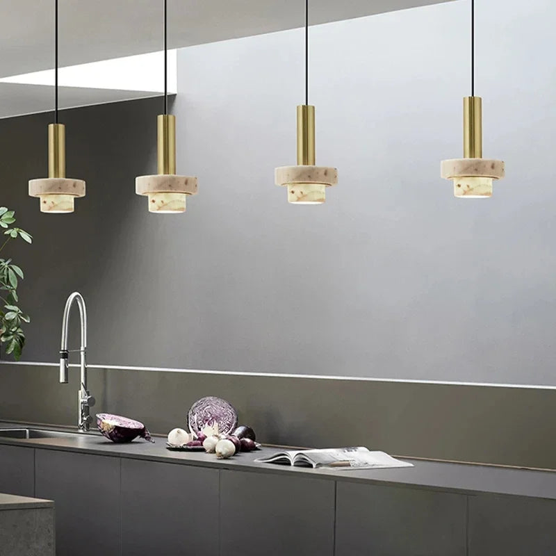 Pendelleuchte Kupfer Vulkanstein 280mm LED Hängelampe Esszimmerlampe-2