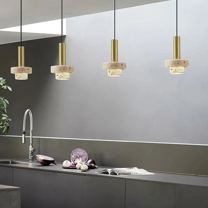 Pendelleuchte Kupfer Vulkanstein 280mm LED Hängelampe Esszimmerlampe-2