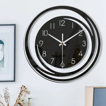 Große Wanduhr Schwarz Modern Einheitsgröße Acryl Geometrisch Minimalistisch-6