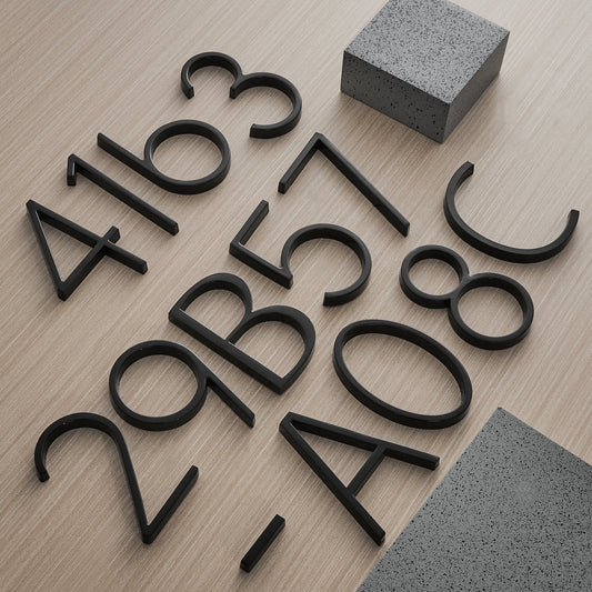 Modern House Numbers – Schwarze Hausnummern mit 3D-Schwebeeffekt für stilvolle Außenbereiche