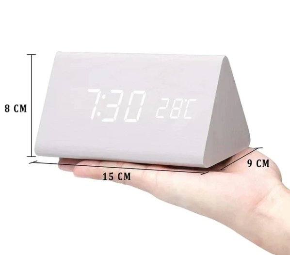 Variant image for LED-Holzuhr mit Sprachsteuerung – Moderne Holzdesign Uhr mit Klarer LED-Anzeige-3
