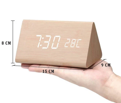 Variant image for LED-Holzuhr mit Sprachsteuerung – Moderne Holzdesign Uhr mit Klarer LED-Anzeige-4
