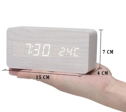 Variant image for LED-Holzuhr mit Sprachsteuerung – Moderne Holzdesign Uhr mit Klarer LED-Anzeige-7