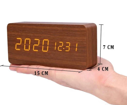 Variant image for LED-Holzuhr mit Sprachsteuerung – Moderne Holzdesign Uhr mit Klarer LED-Anzeige-6
