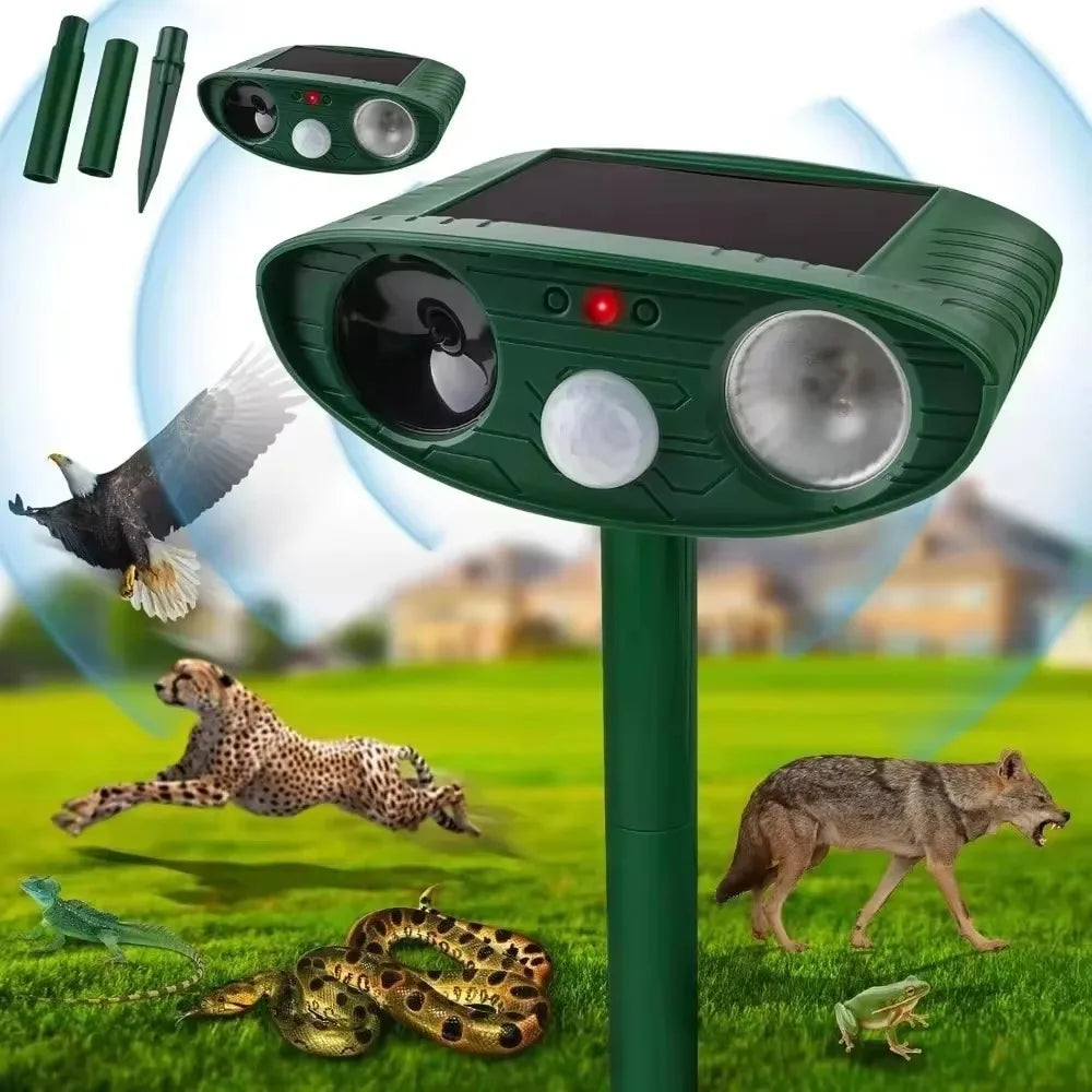 Ultraschall Tiervertreiber mit LED-Licht – Effektiver Schutz vor Katzen & Hunden-1