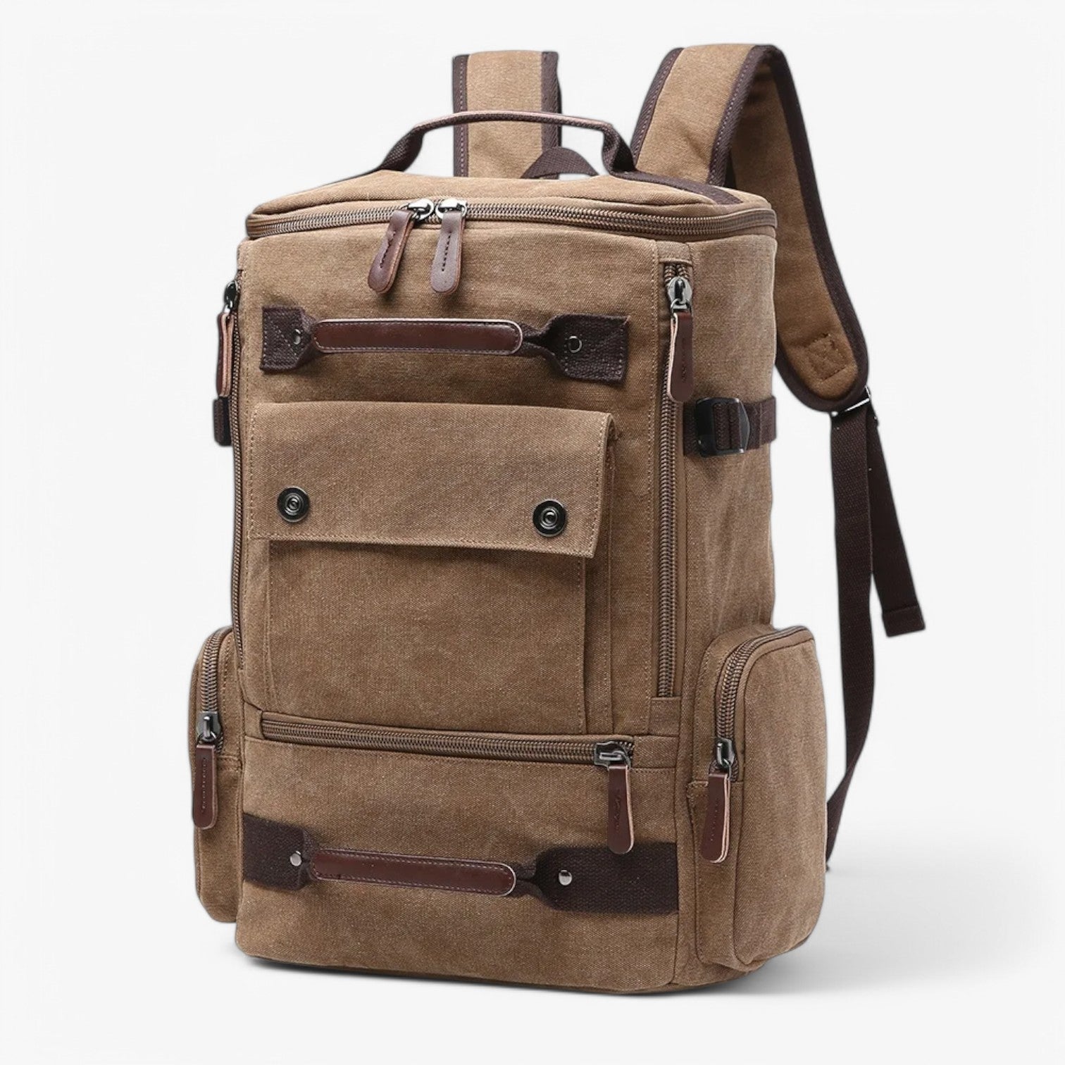 Vintage Canvas Rucksack für Damen und Herren mit Laptopfach – Geräumig und Stilvoll für Schule und Alltag-2