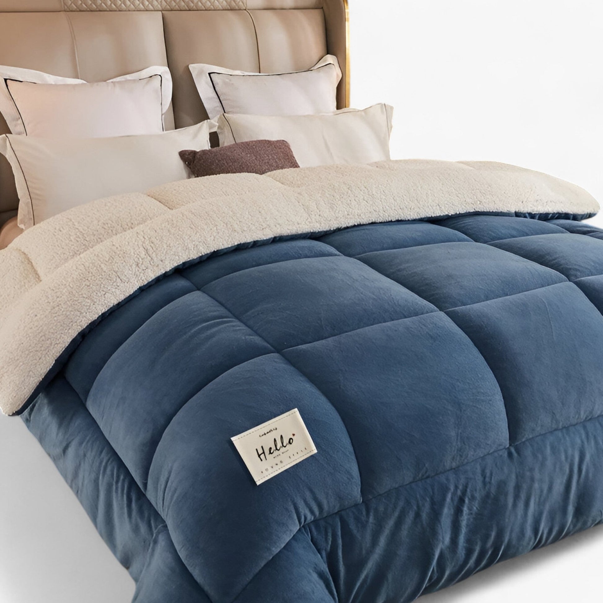 Kuscheldecke 135x200 – Doppelseitige Bettdecke aus Milch-Samt und Lambwool für ultimativen Schlafkomfort-3