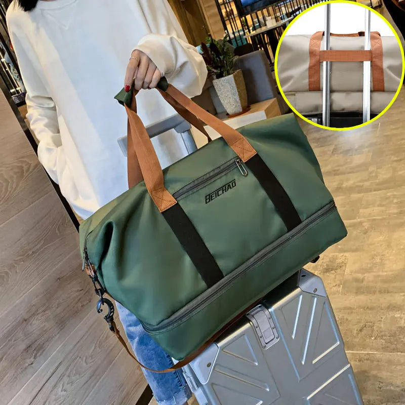 Tragbarer Fitnessbeutel mit Schuhfach und nasser Trockentrenntasche für aktives Reisen-2