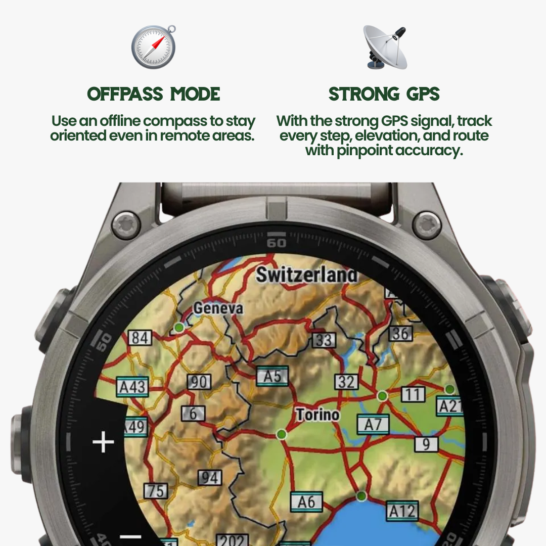 TrekSight X – Outdoor-Smartwatch mit GPS, Kompass & Gesundheitsüberwachung