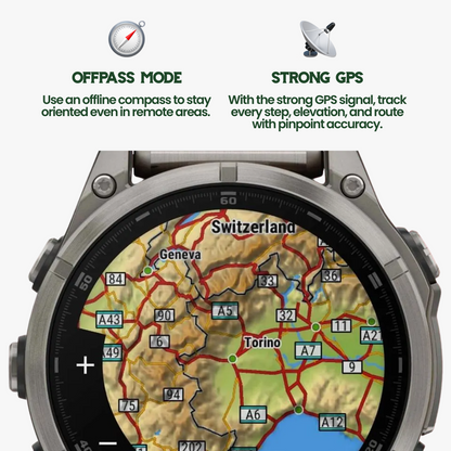 TrekSight X – Outdoor-Smartwatch mit GPS, Kompass & Gesundheitsüberwachung