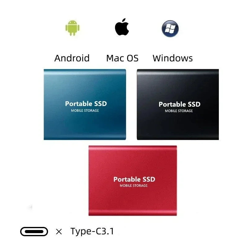 SpeedVault SSD – Externe 128TB Festplatte mit ultraschnellem USB-C & USB 3.1 Anschluss