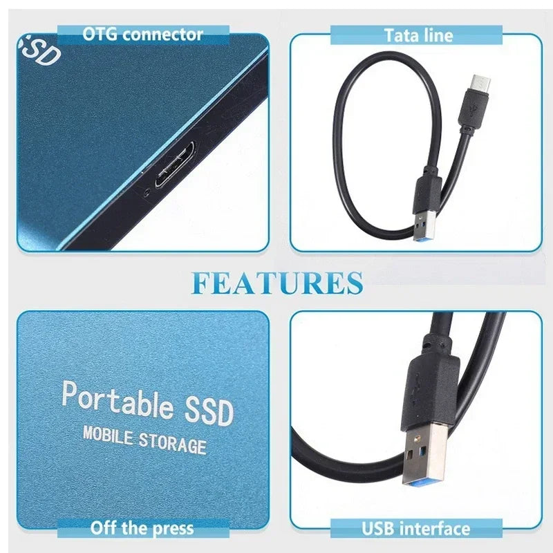 SpeedVault SSD – Externe 128TB Festplatte mit ultraschnellem USB-C & USB 3.1 Anschluss