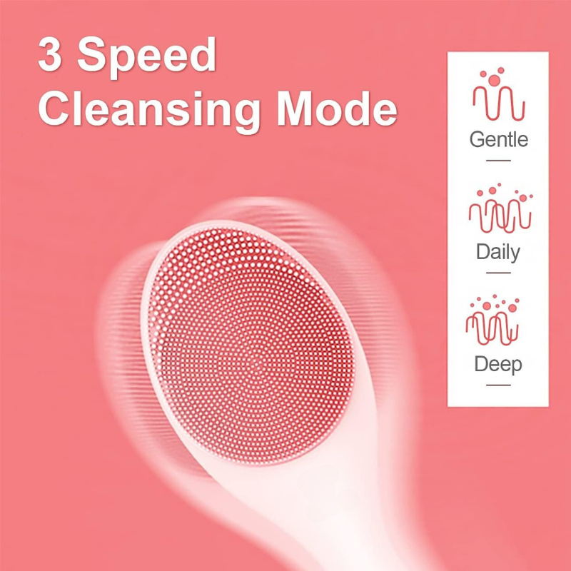 Glowpure – Elektrischer Gesichtsreiniger mit LED-Licht & 42 °C Wärmetechnologie | Silikon Hautpflegegerät mit Klangvibration