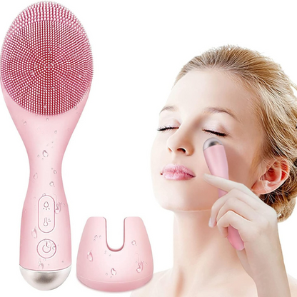 Glowpure – Elektrischer Gesichtsreiniger mit LED-Licht & 42 °C Wärmetechnologie | Silikon Hautpflegegerät mit Klangvibration