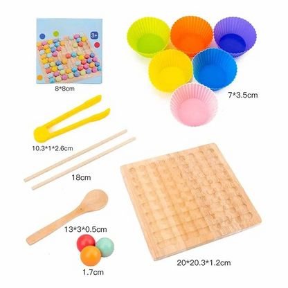 Colormatch – Montessori Perlensortierspiel aus Holz zur Förderung von Farben & Zählen