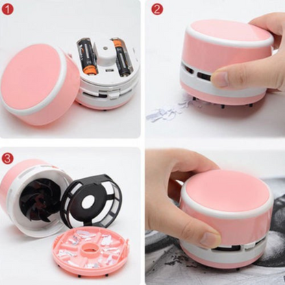 Portable Mini Vacuum – Tragbarer Tisch- & Auto-Staubsauger mit Bürstenaufsatz