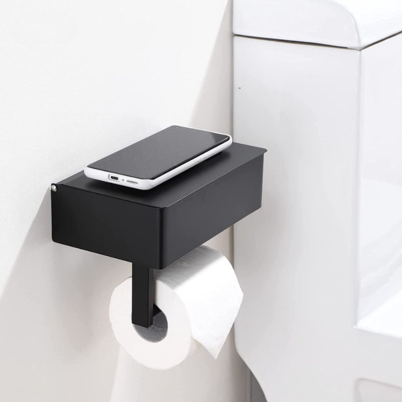 StahlDeluxe Toilet Paper Holder – Edelstahl mit Multifunktionalem Aufbewahrungsfach für Ihr Badezimmer