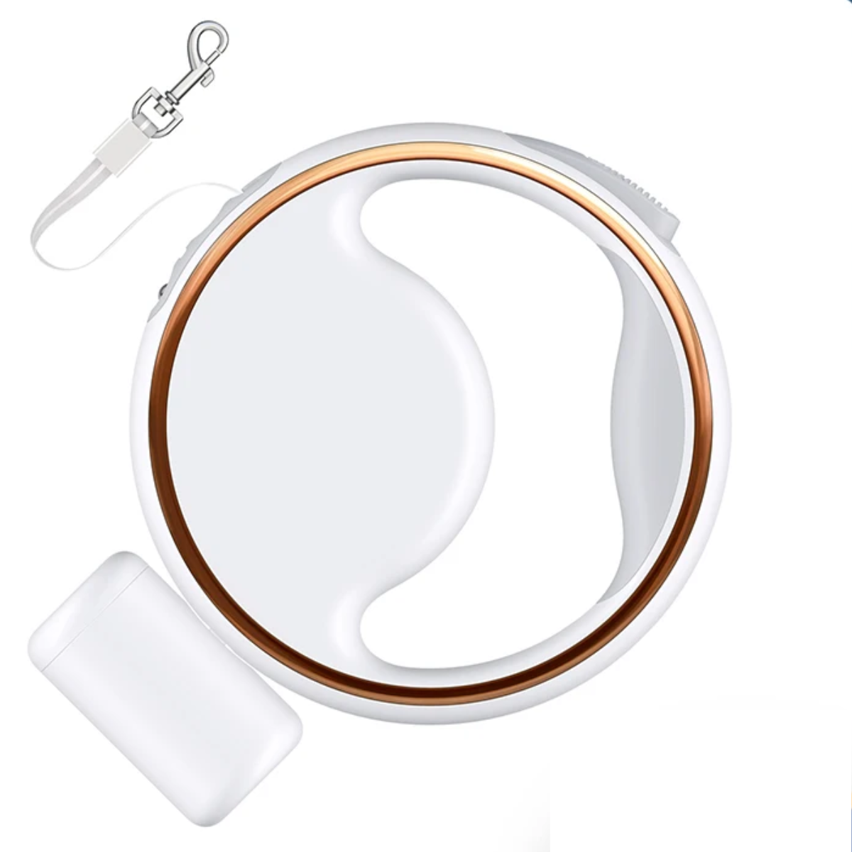 Automatische Hundeleine mit integriertem Licht und Taschenhalter.-4