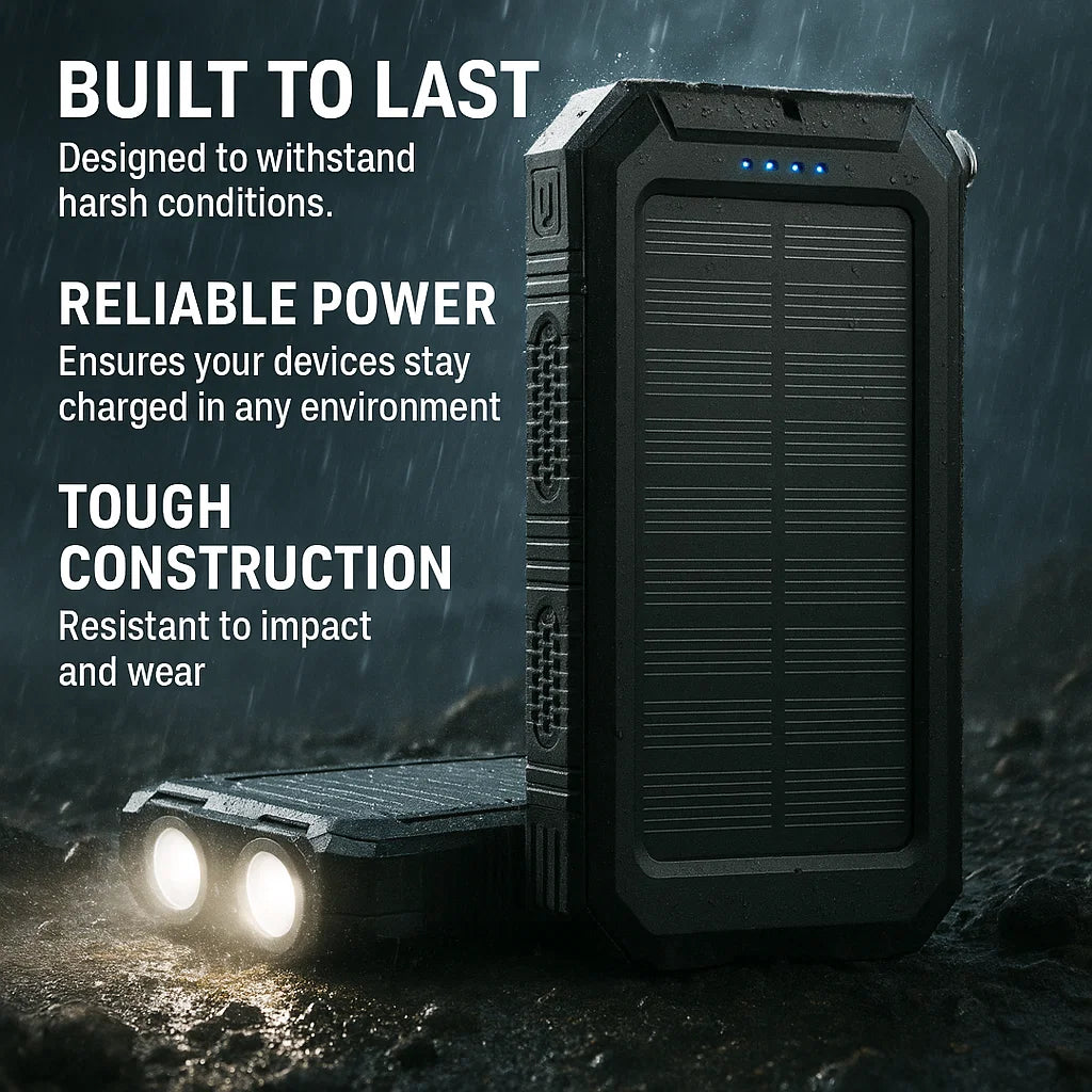 SOLARVAULT – Wasserdichter Solar Power Bank mit 500000mAh & Dual-USB