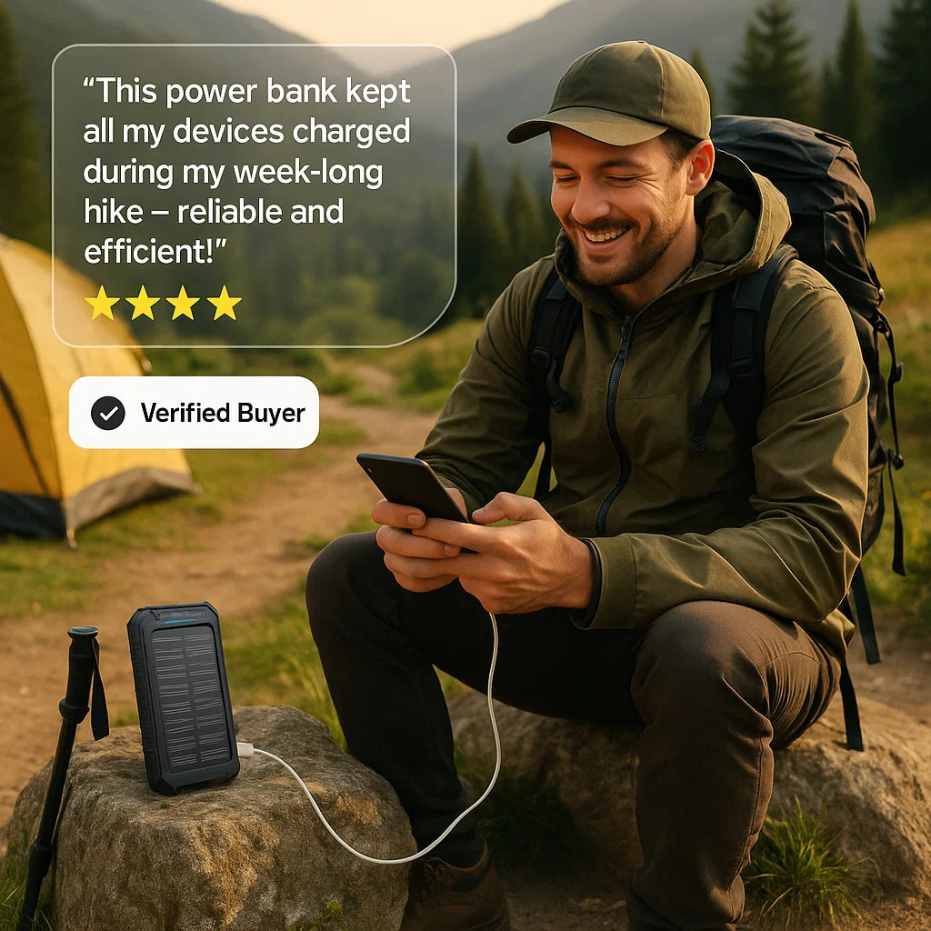 SOLARVAULT – Wasserdichter Solar Power Bank mit 500000mAh & Dual-USB