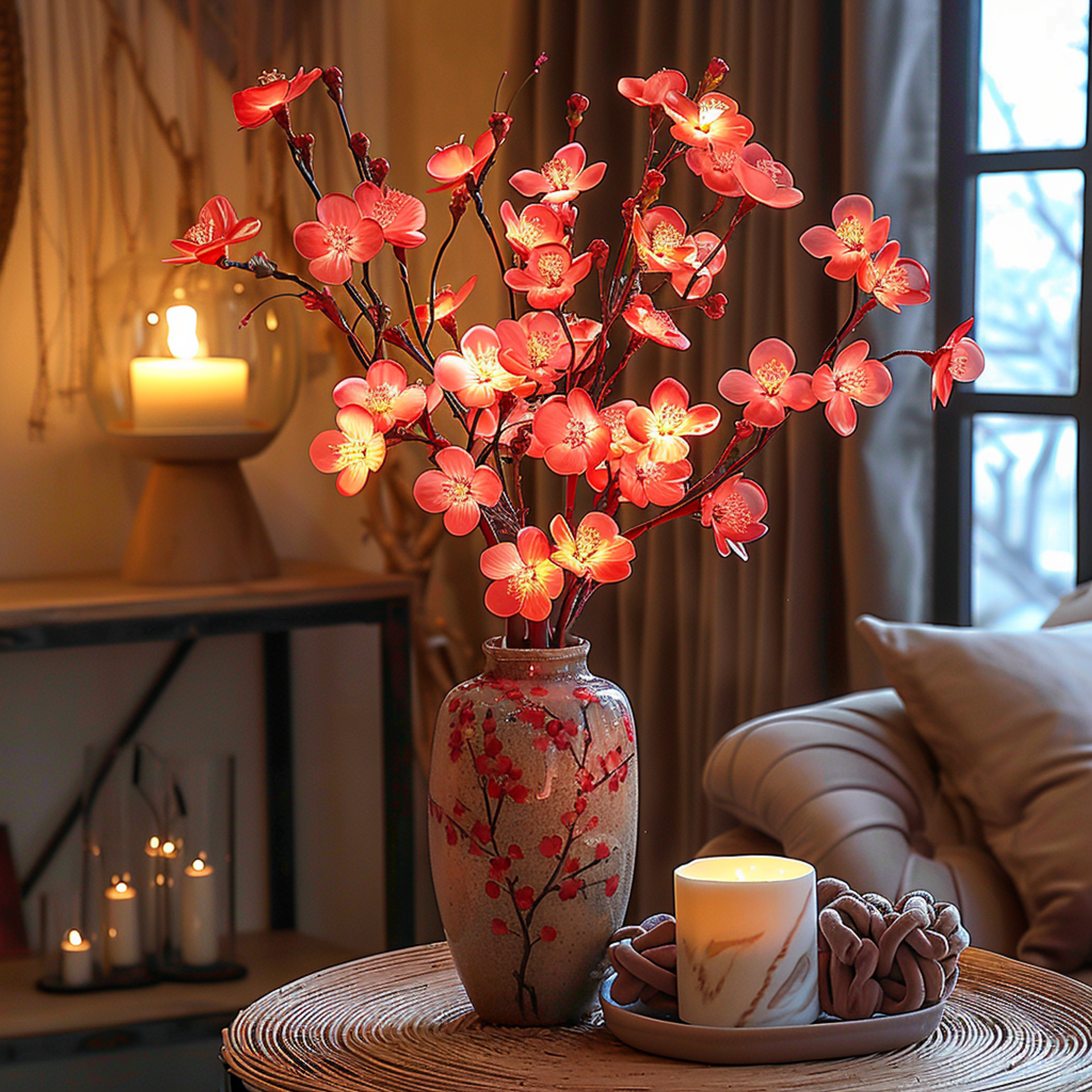 Elegantes Lichtkabel mit Olivenzweig-Design und 120 Warmweißen LEDs für eine Bezaubernde Atmosphäre-3