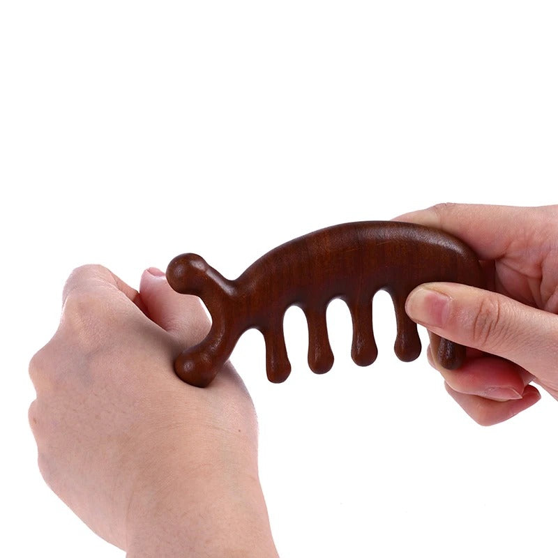 Calmcomb – Luxus Sandelholz Massagekamm | Antistatisch & ideal für Haarpflege & Kopfhautmassage