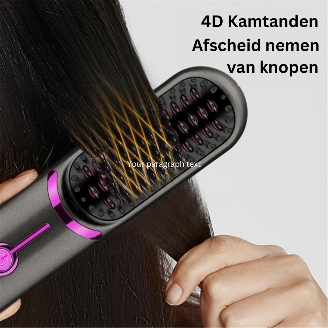 Sleekstyle - Elektrische Haarbürste mit 3 Temperaturstufen für glattes Haar-4