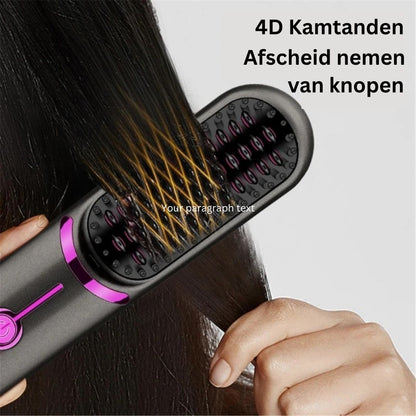 Sleekstyle - Elektrische Haarbürste mit 3 Temperaturstufen für glattes Haar-4