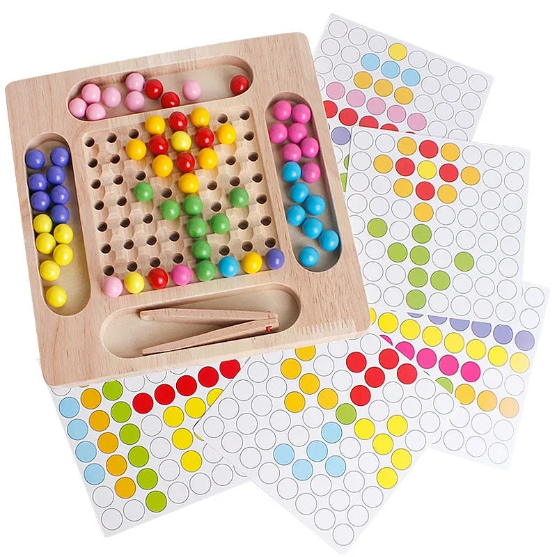 Colormatch – Montessori Perlensortierspiel aus Holz zur Förderung von Farben & Zählen