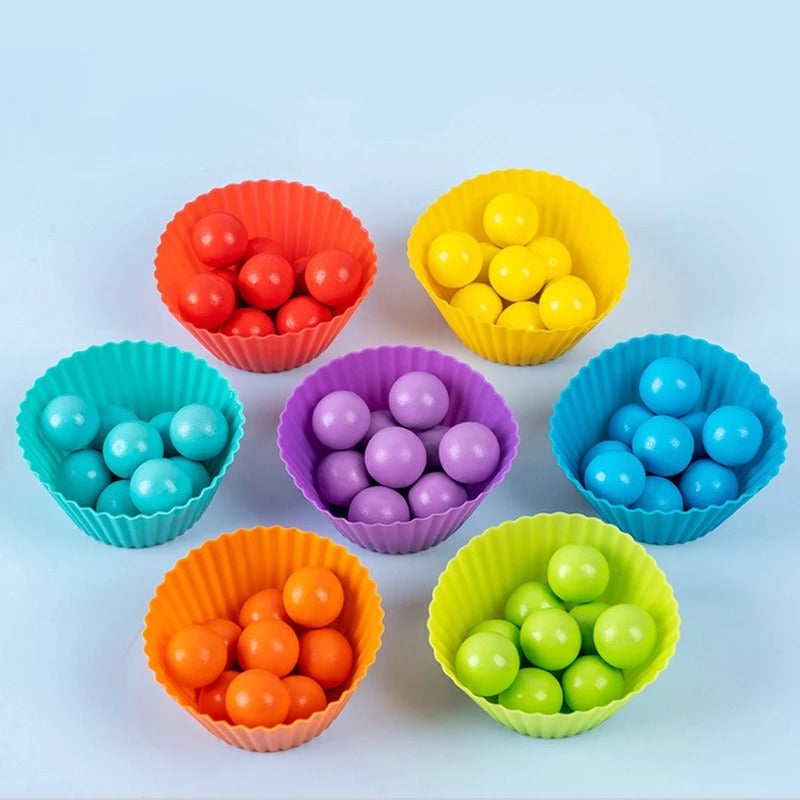Colormatch – Montessori Perlensortierspiel aus Holz zur Förderung von Farben & Zählen