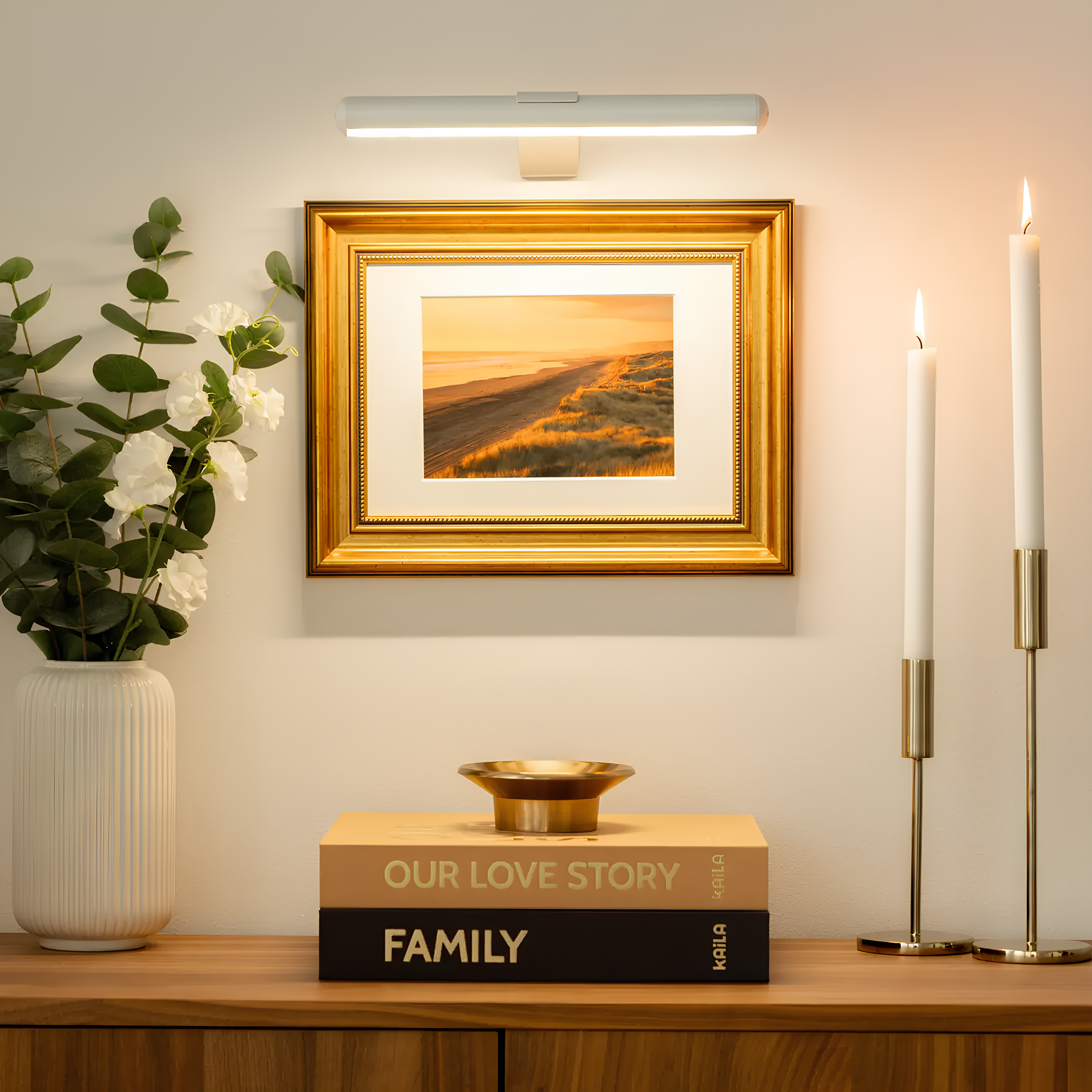 Wandleuchte Innen LED Weiß 360° Drehbar Akku Metall-3